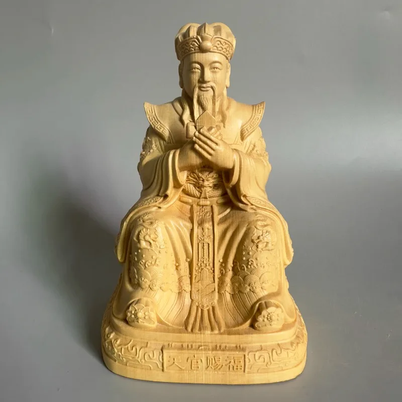 Finely Carved Three Imperial Taoist Deities Statue Set, Heavenly, Earthly, Water Officials, Auspicious Home Decor, Feng Shui