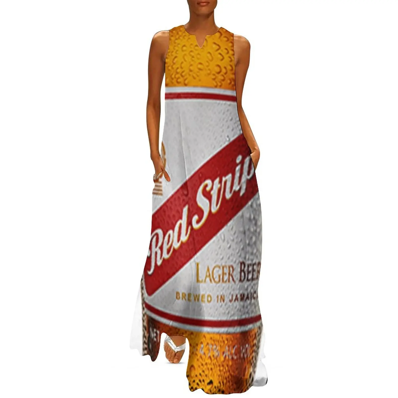 Red Stripe Cold Lager Beer Bottle Long Dress Dress vintage Elegant gown Bride dresses dress summer 2024 women