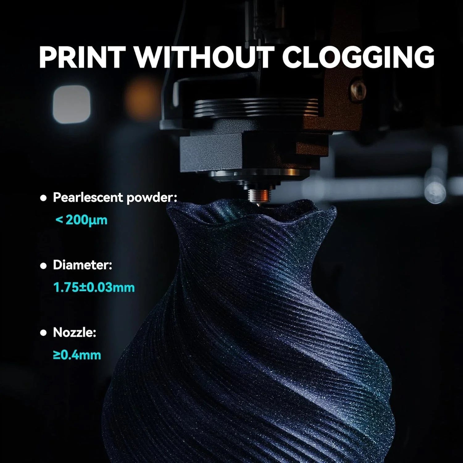 Filament d'imprimante 3D JAYO 1100G Galaxy PLA 1,75 mm, paillettes brillantes, PLA caméléon changeant de couleur, filament d'impression 3D PLA pour 3D