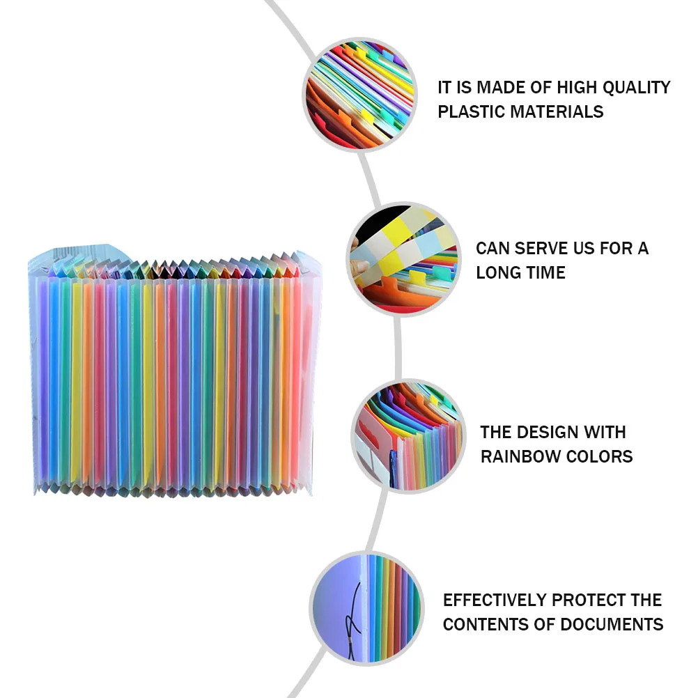 

Прозрачная Радужная расширяющаяся папка для документов с 24 карманами формата A4, офисный органайзер для файлов, хранение документов