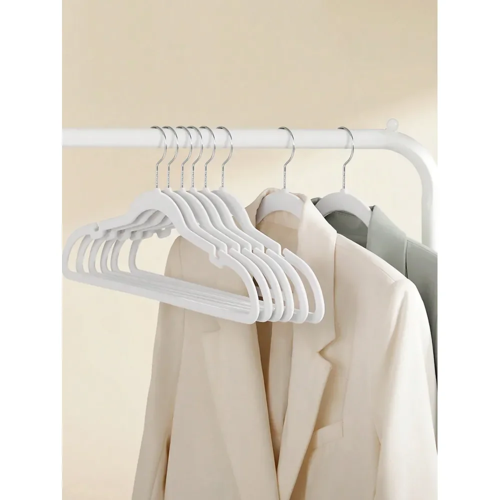 

Набор из 50 вешалок для одежды, велюровые вешалки, нескользящие вешалки для одежды, с выемками для плеч, с брючной планкой, поворотный крючок на 360°, экономия места