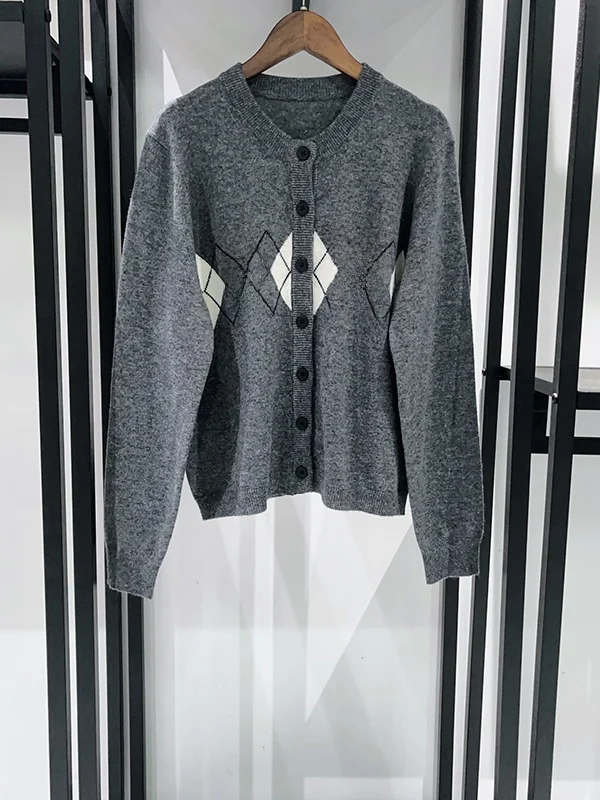 

Женский вязаный жилет Briti Sle с ромбовидным узором, круглый вырез, мягкий, из смесовой нейлоновой шерсти, комфортный, дышащий...