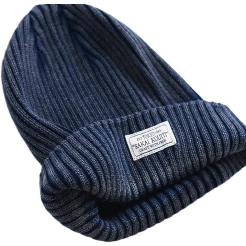 

Sakai Kouiti Original Design Indigo Knitted Beanies Japanese Retro Vintage Style All-season Casual Hat for Men and Women