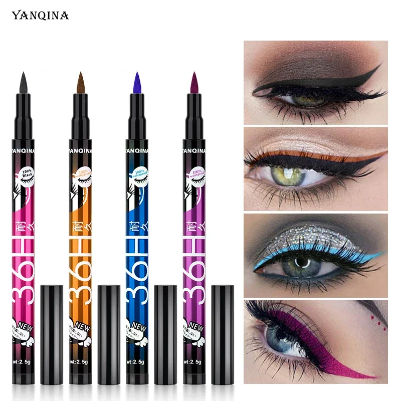 36H Black Quick-drying Eyeliner Waterproof Liquid Eye Liner Pen Long Lasting Smooth Pencil Not Blooming Eyes Makeup Cosmetics