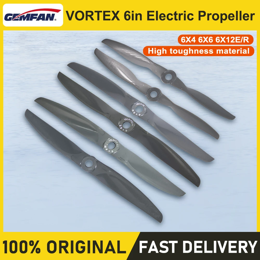 GEMFAN VORTEX 6 Inch Glass Fiber Nylon Propeller 6X4 6X6 6X12E/R Anti-Crash FPV Fixed Wing Drone