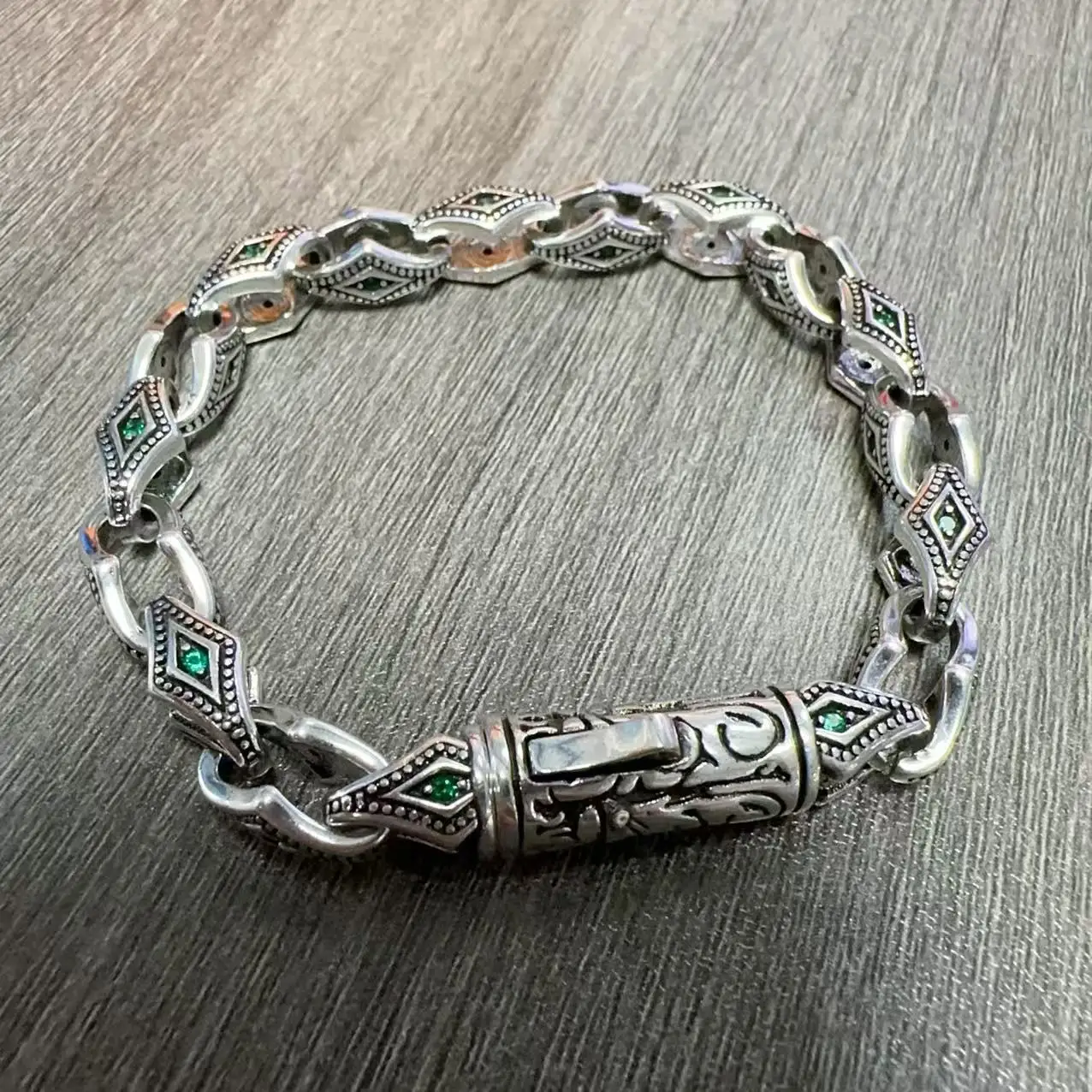 Neue Ankunft Kristall Schwarz Cube Armband Für Männer Schmuck Vintage Linien Blume Kette Armband Frauen Hand Zubehör 18 20 22 CM
