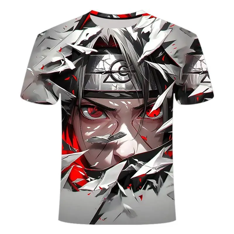 2025 الصيف الساخن بيع ناروتو نمط سلسلة 3D طباعة العصرية شخصية طاقم الرقبة قصيرة الأكمام T-Sh #5