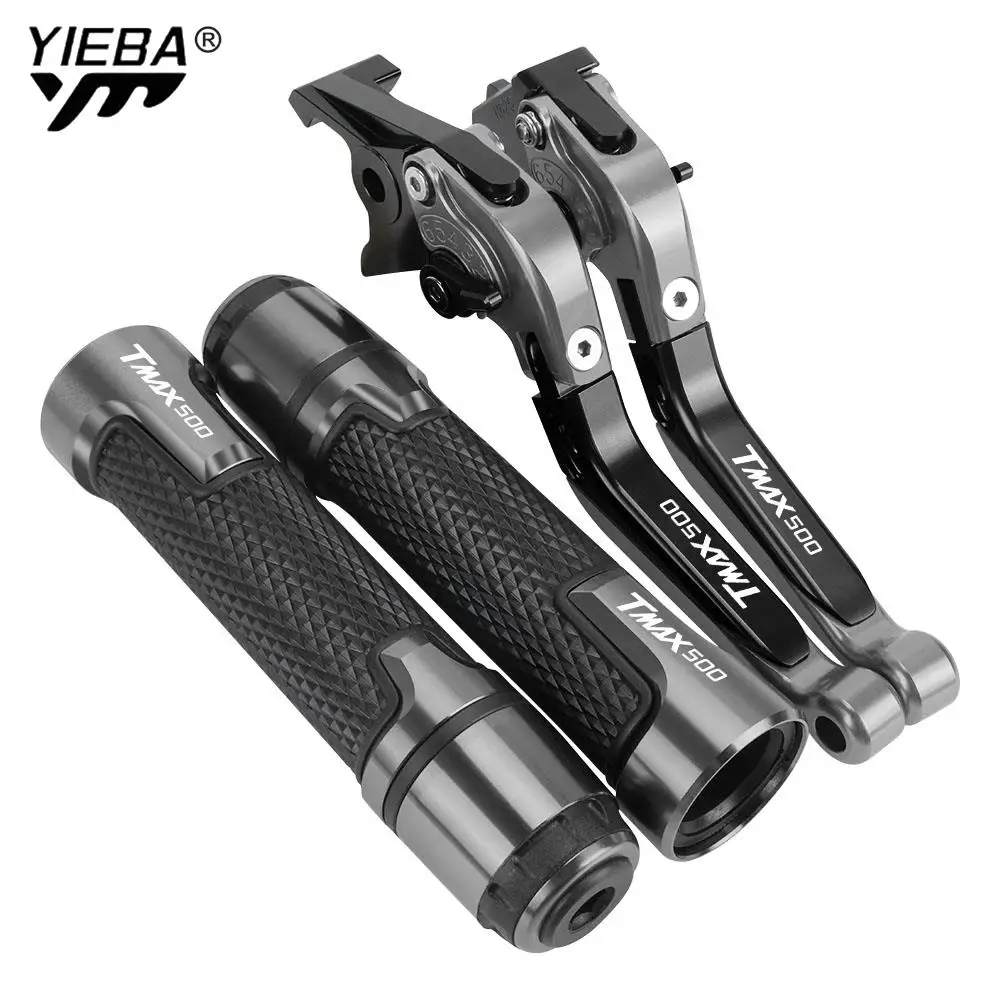 

TMAX 500 Motorcycle CNC Adjustable Brake Clutch Levers Handbar End Grips FOR YAMAHA TMAX500 2001 2002 2003 2004 2005 2006 2007