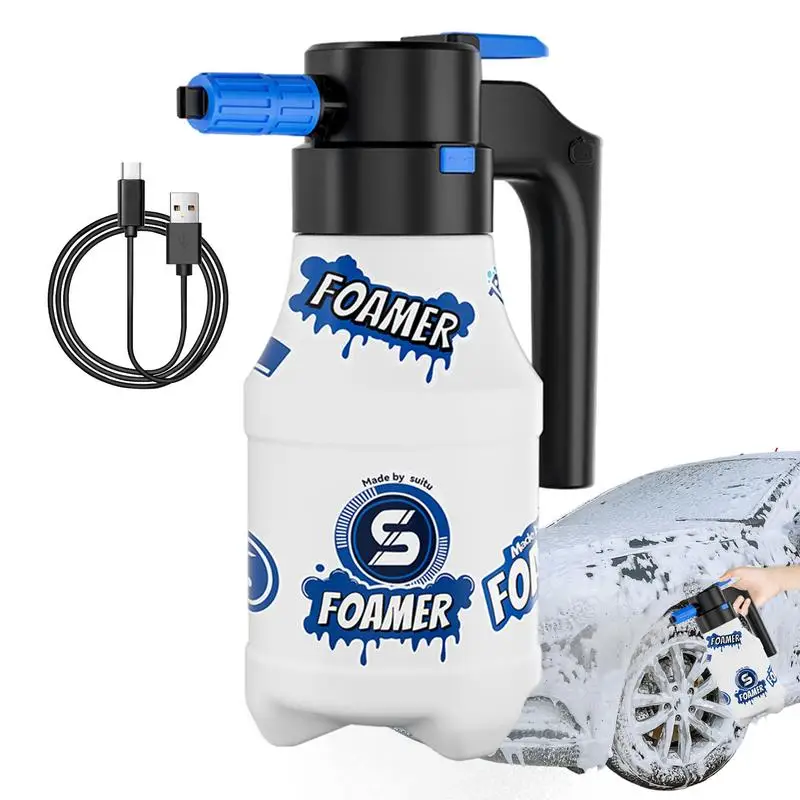 

Hand Pump Foam Sprayer car Wash Spray Bottle 1.5L USB Charging Handheld Foam Sprayer Rich Foam For Garden car wash accessories