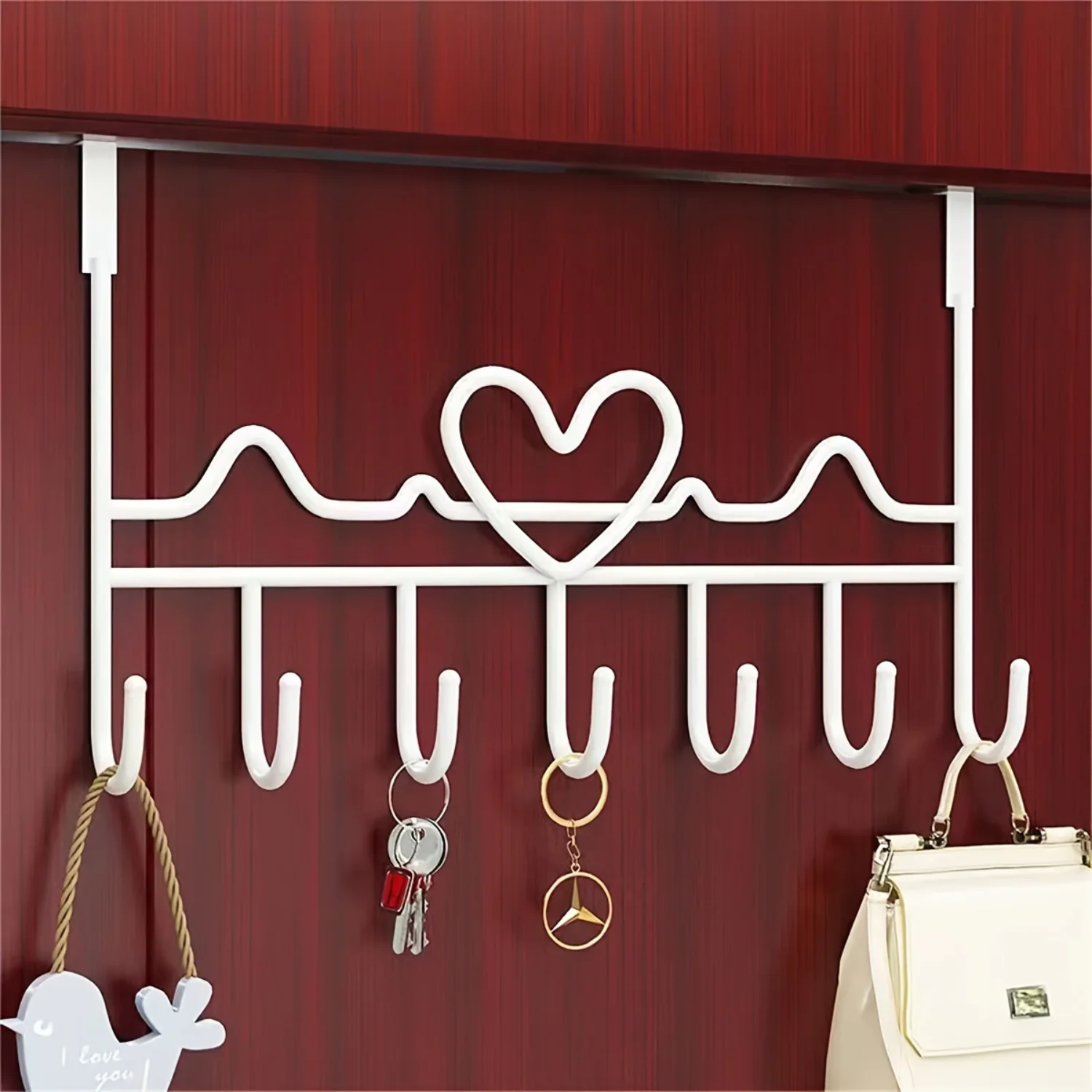 Over The Door Metal Hanging Rack With 7 , Fashionable 10.64\