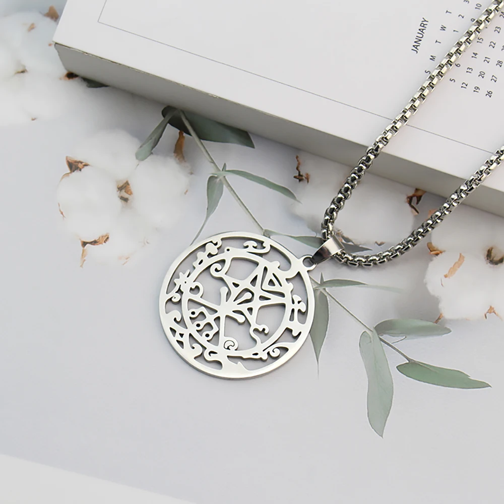 الموضة الكلاسيكية قلادة شيطان الجانب من قلادة شيطانية ختم Sigil رمز كورونزون قلادة الشيطان الخماسي مجوهرات هدايا