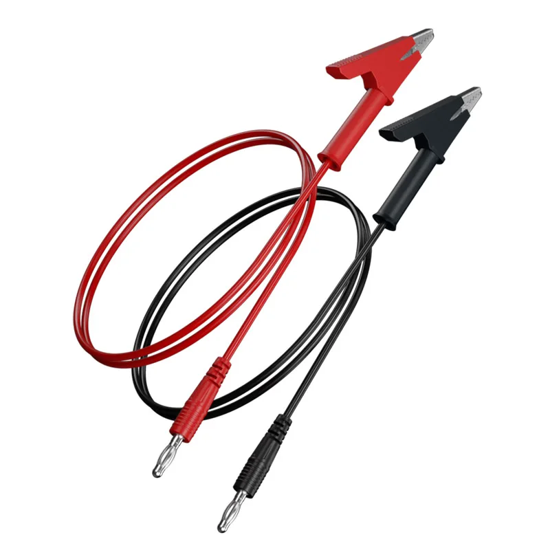 2 Stück/Set 4mm Bananenstecker auf Krokodilklemme Kupfer-Testkabel für Multimeter-Test 1 Meter