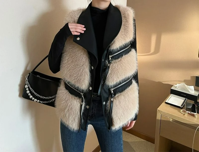 سترة نسائية لخريف وشتاء 2025 سترة قصيرة بتصميم جديد مرقع #6