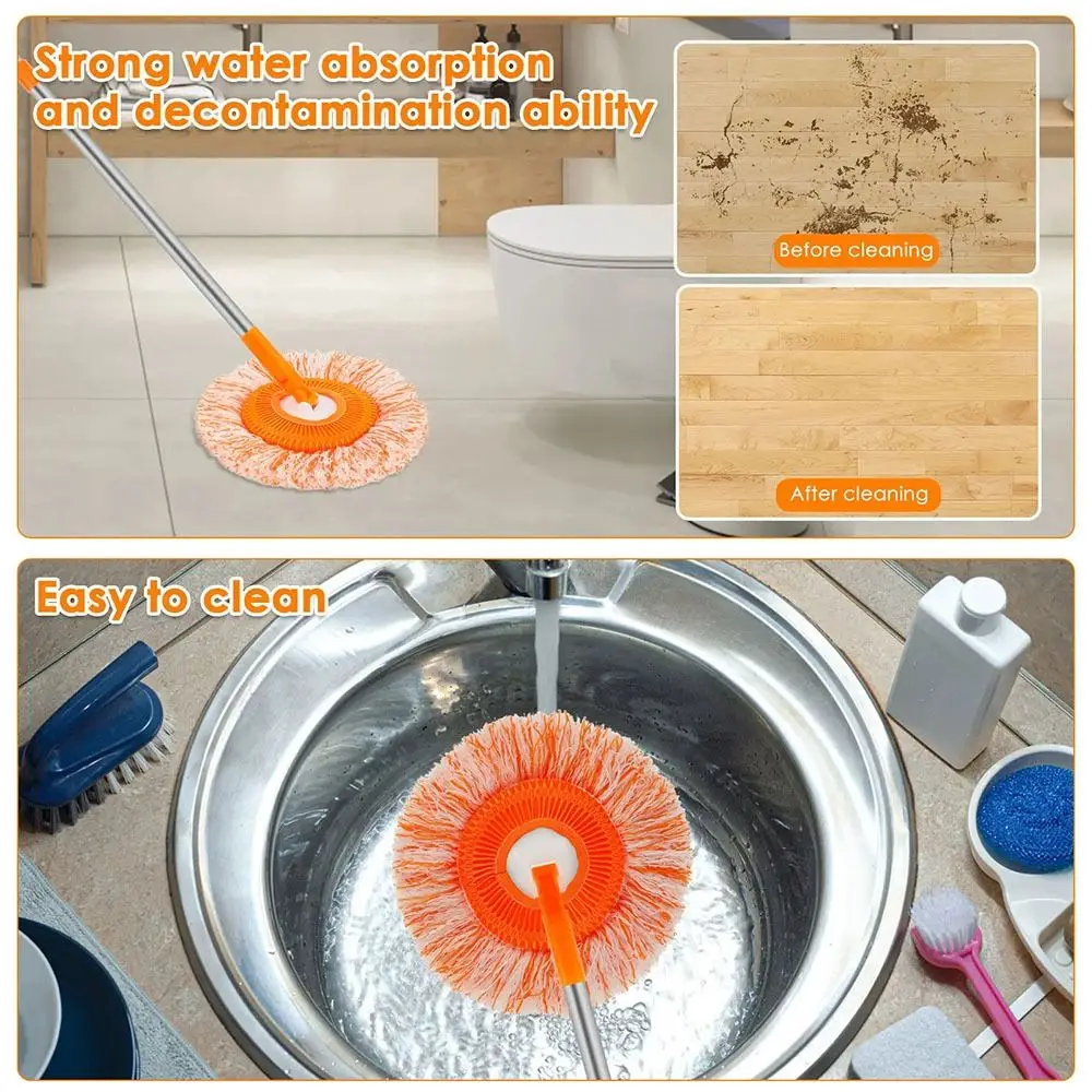 Rotatable Sunflower Household Removable High-rise Cleaning Supplies Round Cleaning Mop with Extension Pole for Wall Ceiling