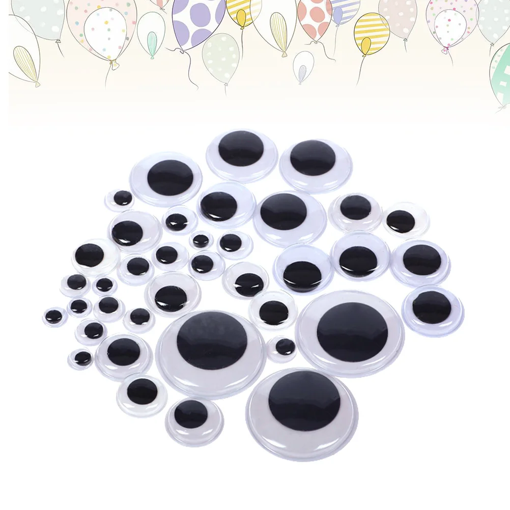 

100 Pcs Wiggle Eyes Eyeballs Stick Wobbly Black and White Sticker Interesting with Adhesive