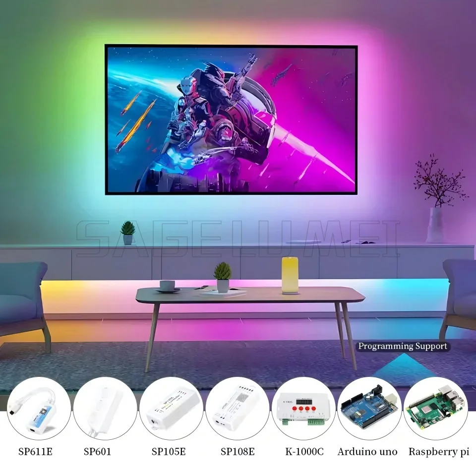النيون LED قطاع ضوء 784 المصابيح/م WS2814 DC24V RGBIC النيون حبل ضوء DIY RGB حلم اللون مطاردة شريط إضاءة ديكوريّة للمنزل
