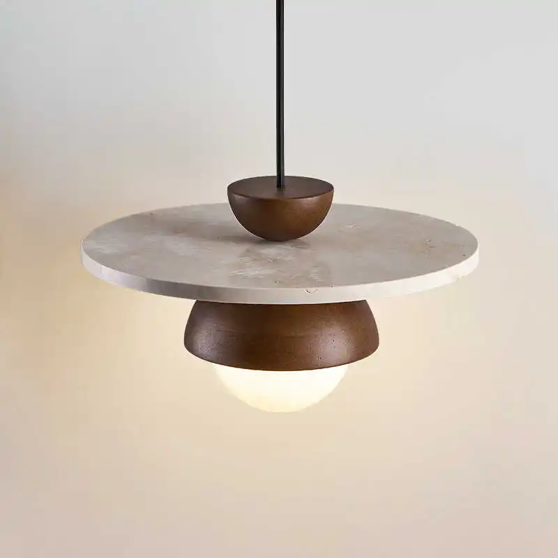 

Modern Vintage Wabi-Sabi Coffee-colored Stone Wooden Glass Warm light Chandelier for Bedrooms/Rooms/Corridors/Dining Rooms.