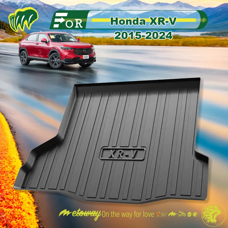 For Honda XRV XR-V 2015-2024 Custom Fit Car Trunk Mat All Season Black Cargo Mat 3D Shaped Laser Measured Trunk Liners