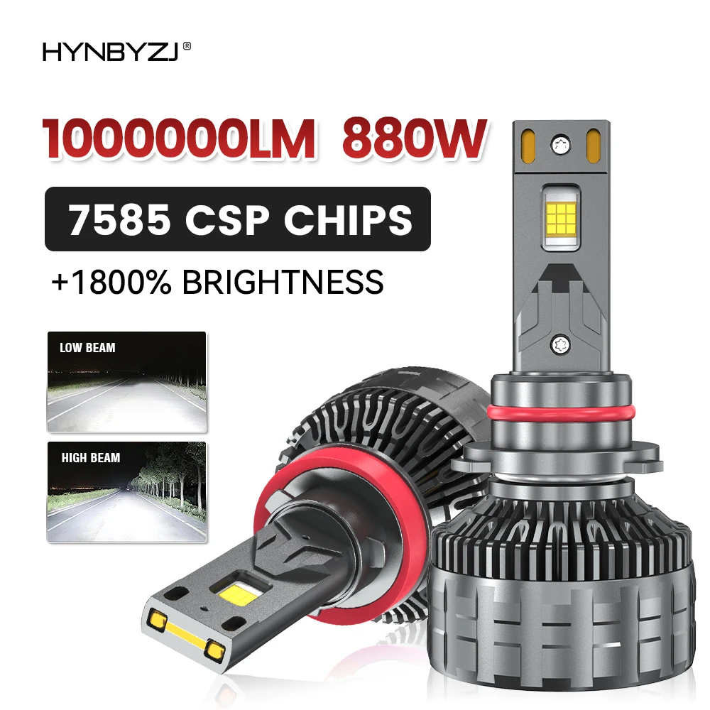 

HYNBYZJ H4 LED Headlight 880W 1000000LM H11 H3 H8 H9 H1 HB3 HB4 H13 9005 9006 9007 9008 9012 H7 Car LED Lamp LED Headlights Bulb