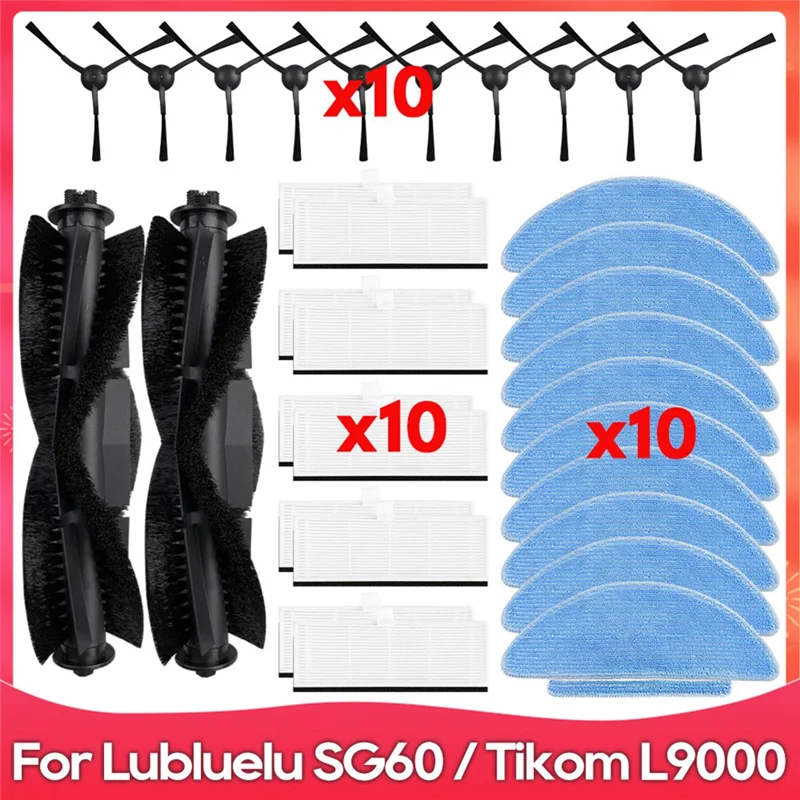 

B50C For Lubluelu SG60 / SL60 / SL60D / SL61 / Tikom L9000 Vacuum Parts Accessories Roller Side Brush Hepa Filter Mop Cloth