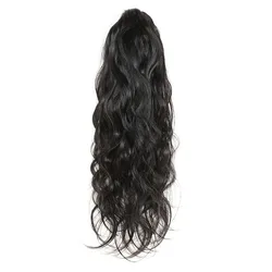 Ulrica-Queue de Cheval Brésilienne Naturelle Ondulée pour Femme, Extensions de Cheveux Humains, Postiches à réinitialisation