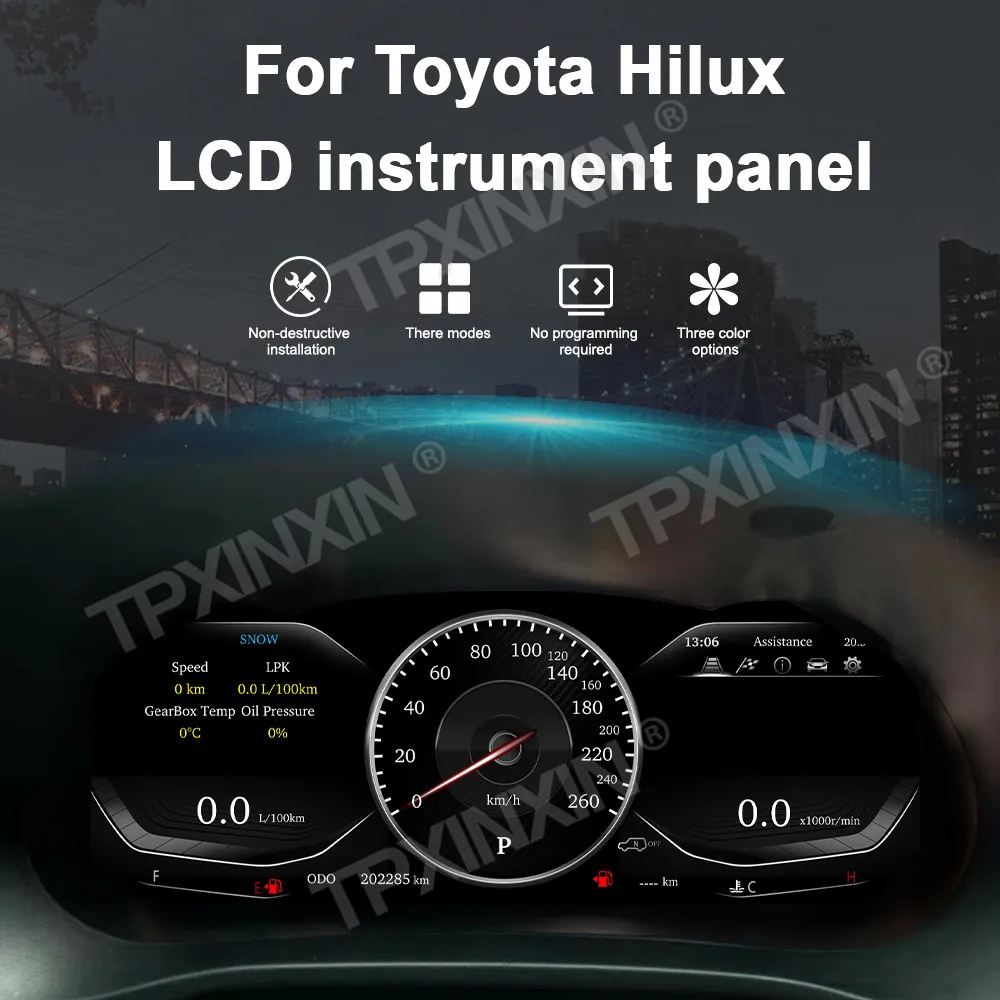 Upgrate For Toyota Hilux Fortuner 2016-2024 Car LCD Digital Instrument Cluster Cockpit Speedometer Odometer Car Accessories unit