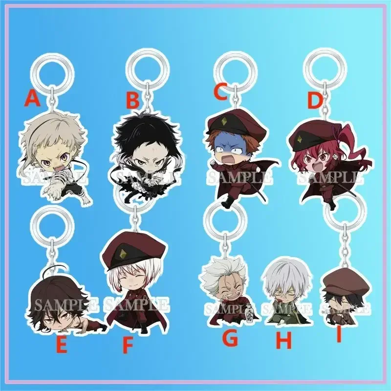 Anime Keychain  Nakajima Atsushi Akutagawa Ryuunosuke Acrylic Keyring Strap Figure Hanging Accessories 6cm