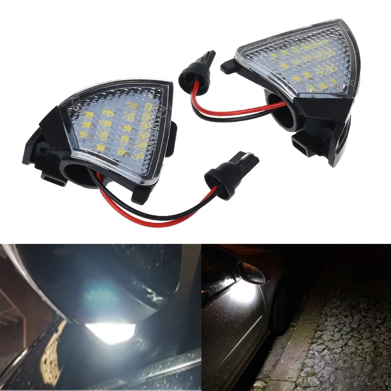 2Pcs LED Rearview Mirror Puddle Light for VW Golf5 MK5 R36 Passat b6 Jetta Left Right White Signal Indicator Lamps