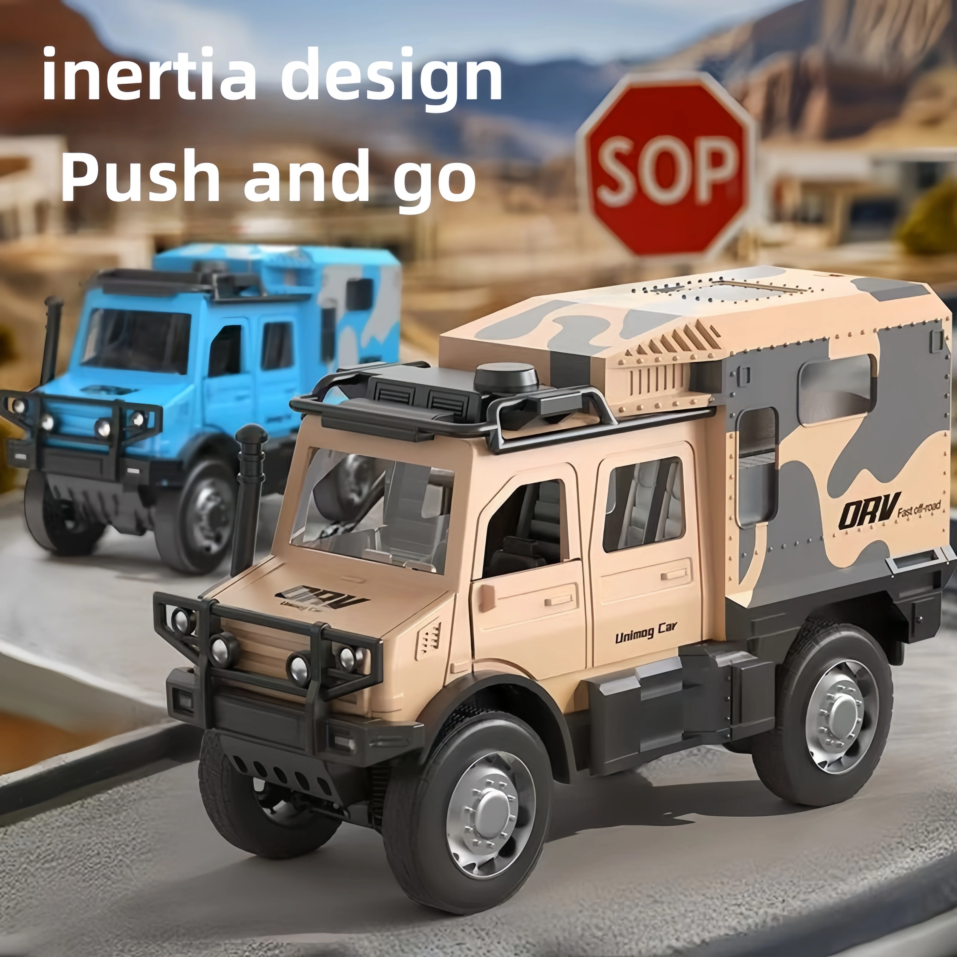 Children's inertia off-road vehicle Nemo RV car simulation toy model, drop resistant and openable boy ornament