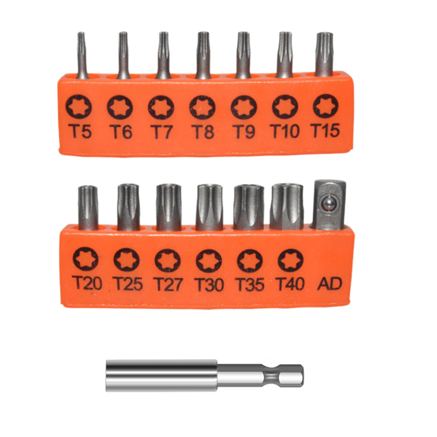 Set Of 14 S2 Alloy Steel 25mm Long Hollow Plum Blossom Screwdriver With  Strip And Six-Star Screwdriver