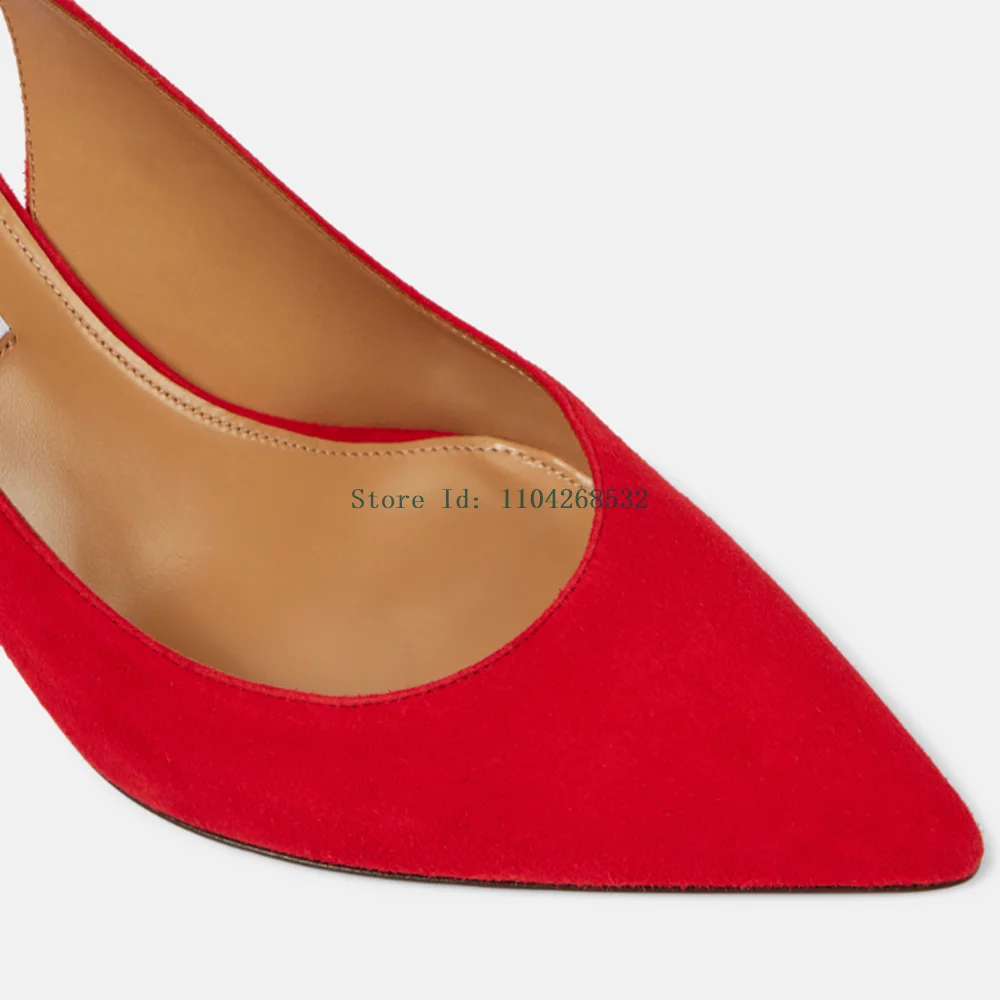 Tacones altos de aguja de gamuza roja, zapatos sexis de punta estrecha, sin cordones, recién llegados, zapatos de tacón Clver de moda para mujer, Primavera/otoño