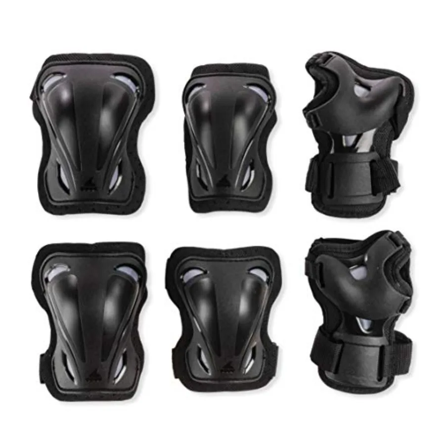 

Skate Gear 3 Pack Protective Gear Knee Pads Elbow Pads and Wrist Guards for Inline Skating and Multi-Sport Activities Unisex Bl