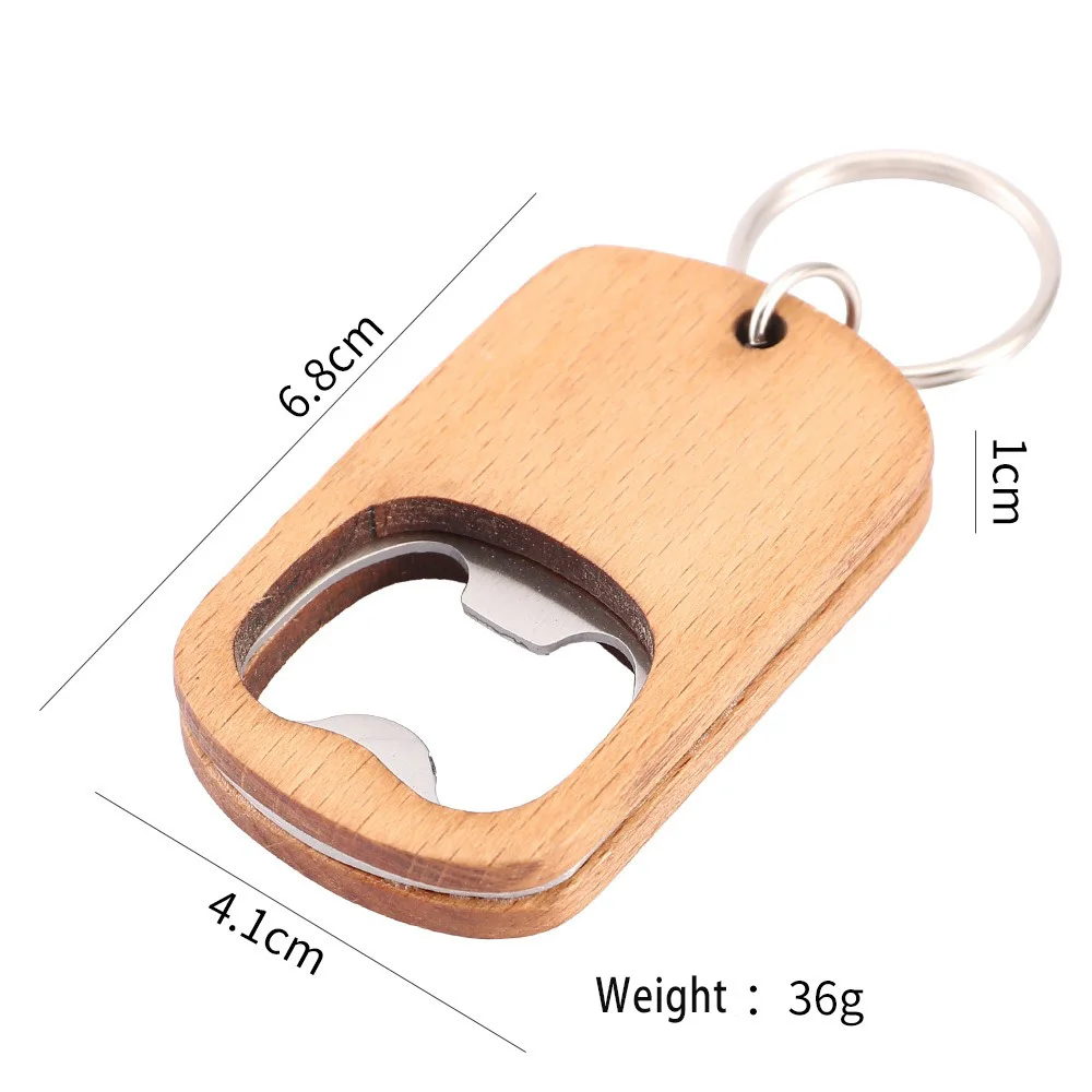 1PC Beers Bottle Opener Wooden Keychain for Wedding Car Logo Key Chain Vintage Personalize Wood Keyring - Image 5
