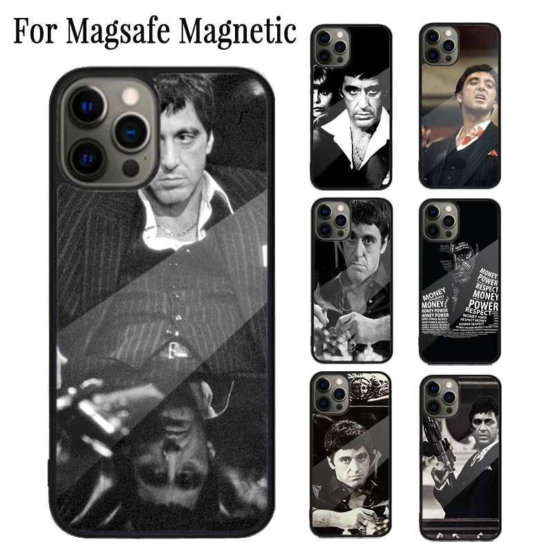 Scarface Al Pacino Tony Montana Magnetic Phone Case For iPhone 16 15 14 Plus 13 12 Mini 11 Pro Max Magsafe Wireless Cover