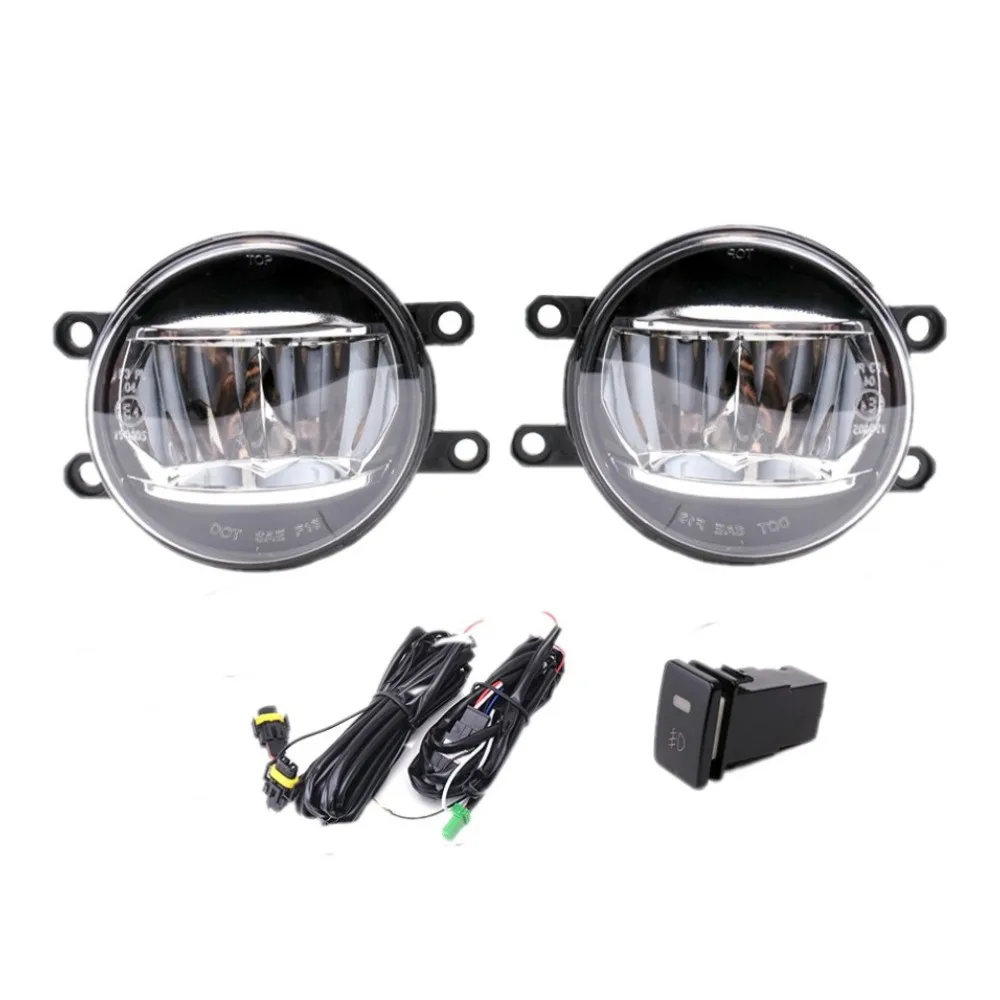 

July King Car 10W LED Fog Lamp Assembly Kit Case for Toyota Land Cruiser 2016 2017 2018, 6000K LED Fog Lamp + Harness + Switch