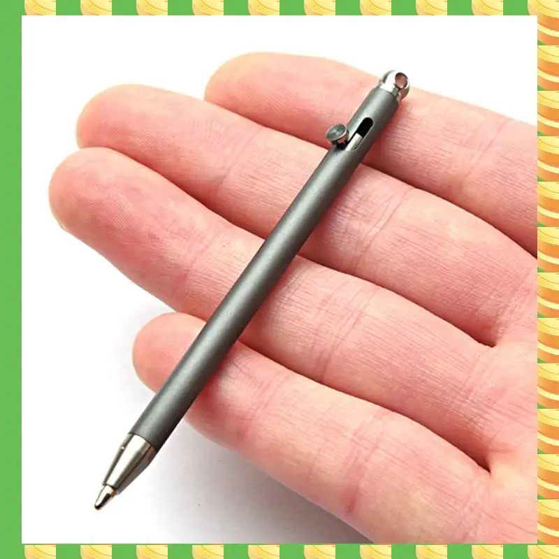 AB53 Penna portachiavi portatile Penna a sfera portatile in metallo per viaggi per firma ospite Titanio grigio