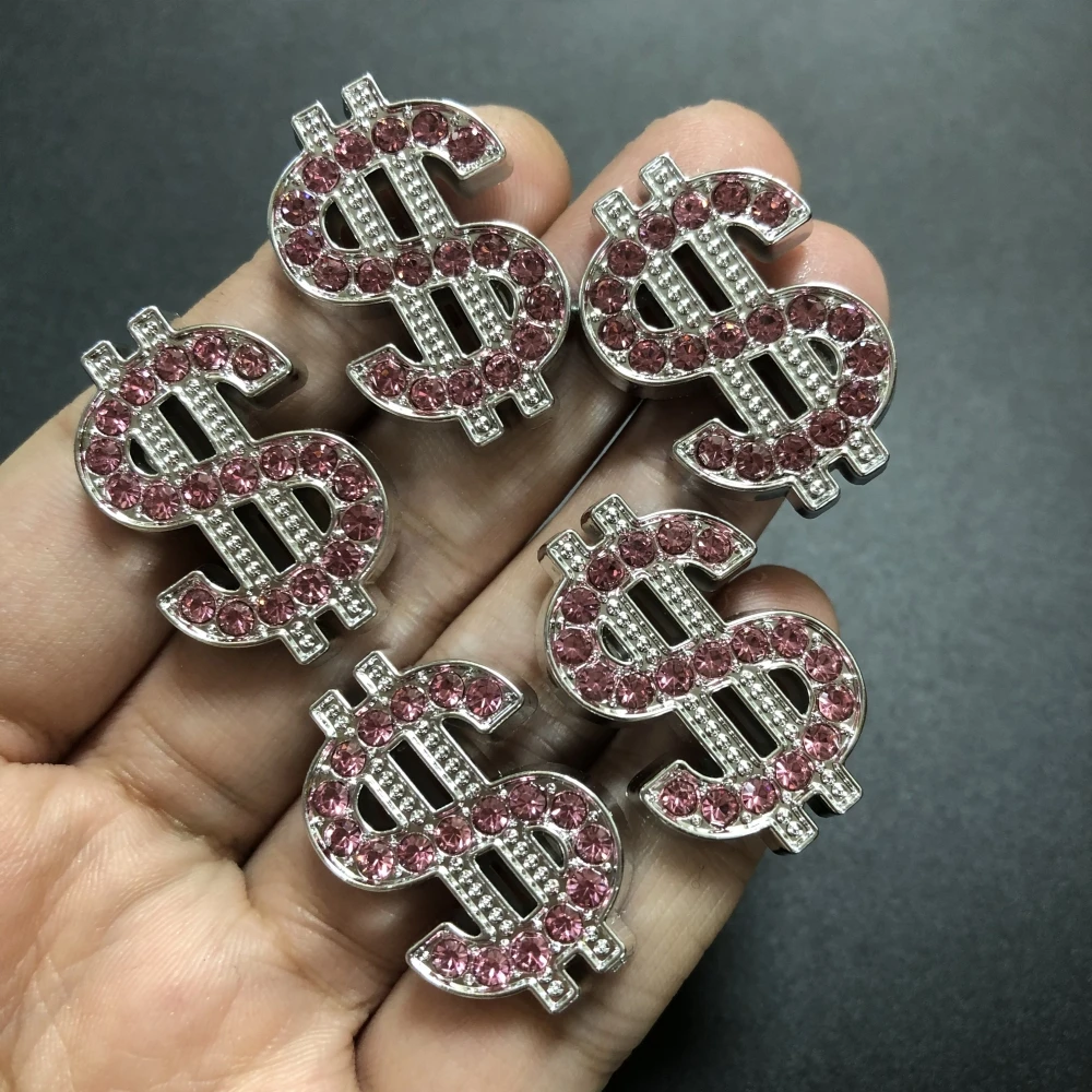 10Pcs New Noble Shiny Dollar Sign Rhinestone Hollow Out Jewelry Resin Charms Diy Junk Phone Case Decorations Hair Accessories