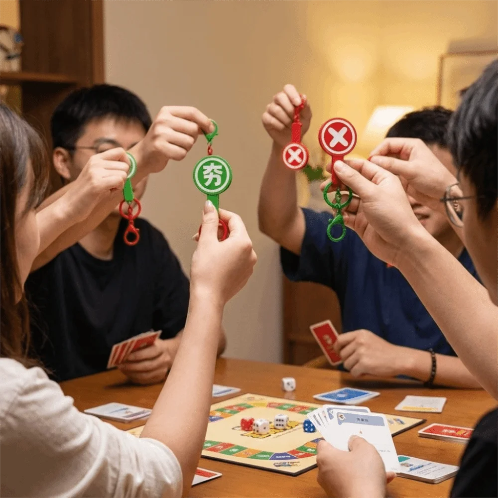 Handheld Judgement Board Keyring Right or Wrong Cartoon Interactive Board New Trendy Red Green Both Side Voting Paddles