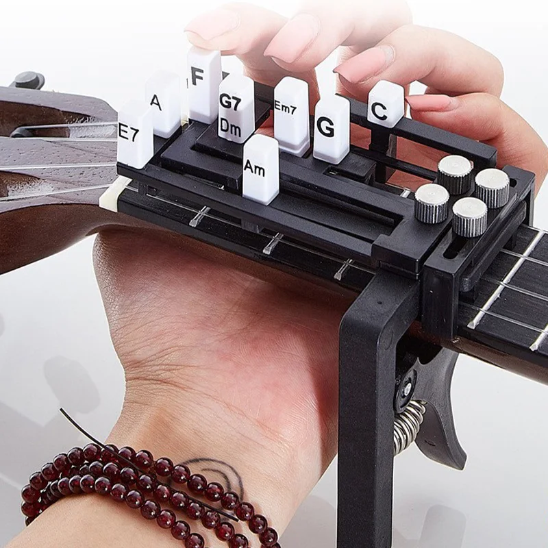 

Ukulele Automatic Chord Learn Aid Tool Assistant Gadget Guitar Beginner Pressing Lazy One-click Chord Device 9 Universal Chords