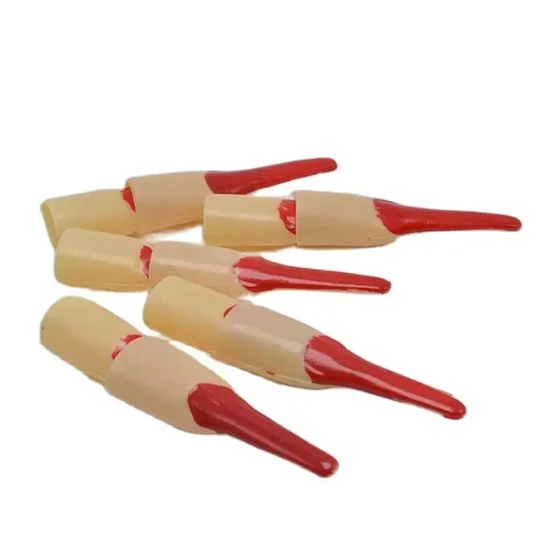 10pcs Halloween Prop Black Red Witch Ghost Holiday Party Decora Zombie Fake Long Fingers Witch Nail Set Cover