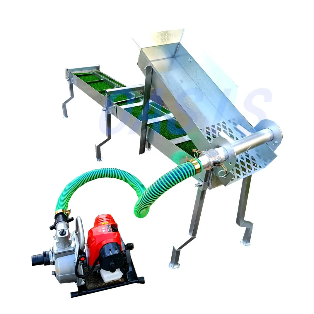 Portable 2 Inch Engine Gold Sluice Box Mini Gold Highbanker Vibrating Sluice Screen with Gold Grass