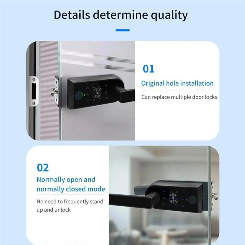 AC88-TTLOCK Smart Door Lock APP Enabled Fingerprint, Password, Card And Key To Unlock Push Inside Partition Home Security With