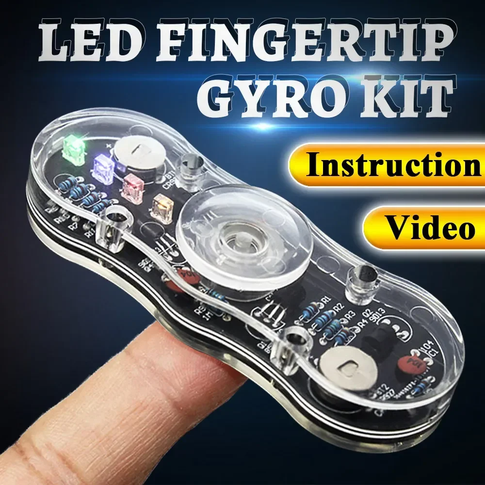 Led fidget montagem superior dedo girar brinquedo projeto de solda diy cr927 com prática de solda cor luz diy kit eletrônico