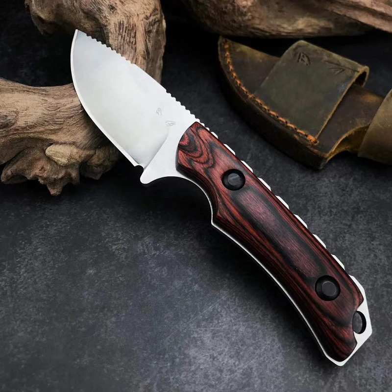 Wooden Handle Straight Knife BM 15002 15017 Tactical Camping Fishing Hunting Knives Pocket EDC Tool