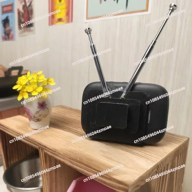 Retro Mini Touch Screen TV Television W-atch Dollhouse Scene Model Miniature TV Model Toys Kitchen Furniture CustomizableContent - view 6