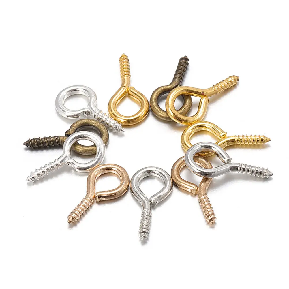 

600Pcs Premium Alloy Eye Bolt Screw Hooks Rustproof Heavy-Duty Jewelry Making Findings DIY Necklace Pendant Craft Supplies