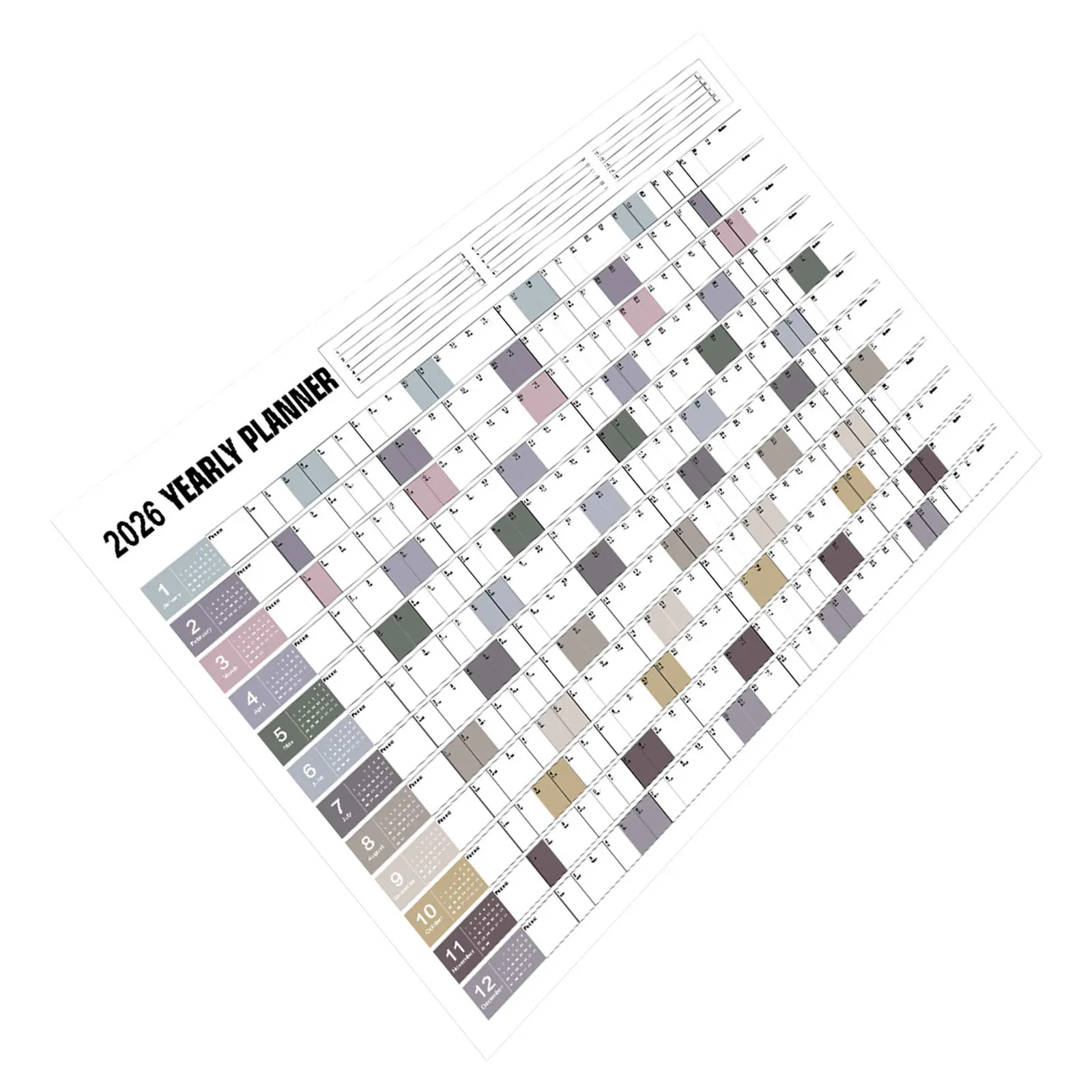 

Large 2026 Wall Calendar Poster 12 Month Paper Big Print Yearly Planner for Office Home Family School Organization