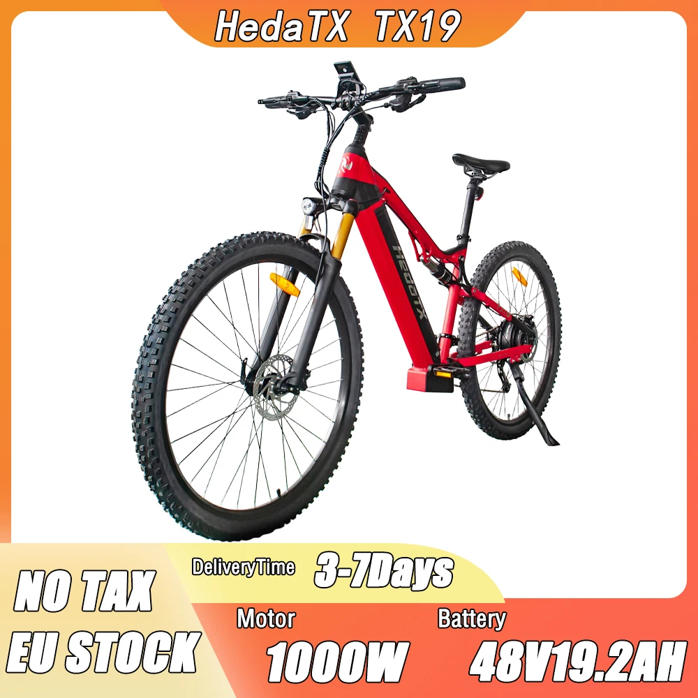 TX19 E Bike 1000W Motore 48V19.2AH Batteria Forcella con sospensione pneumatica Bicicletta elettrica a 27 velocità Pneumatico da 29 pollici Bici elettrica per tutti i terreni