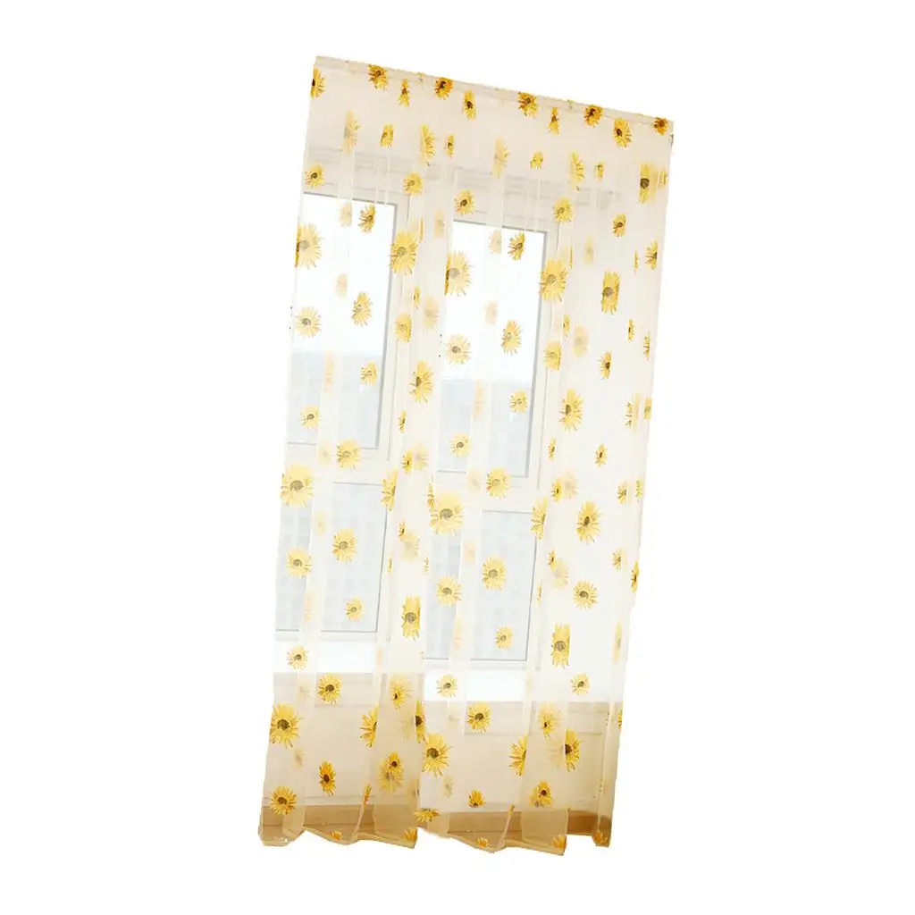 Sheer Gauze Curtain Panels Elegant Decorative Strips Curtains Window Treatments for Home Bedroom Study Kids Room