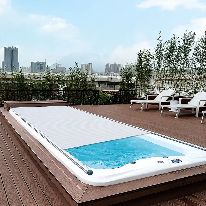 Outdoor acrylic swimming pool dust cover, automatic cover,  electric swimming pool